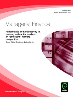 cover image of managerial Finance, Volume 36, Issue 12